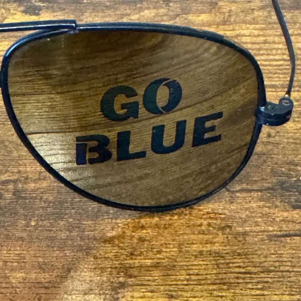 Vintage Michigan Wolverines Go Blue Aviator‎ Sunglasses Metal Frame NCAA Fan